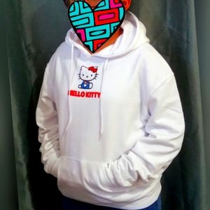 Hello Kitty White Sweater Hoodie NWT